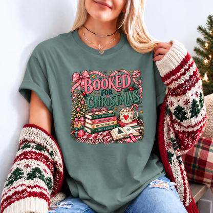 Booked for a Cosy Christmas 🎀📚🎄 Organic Cotton Christmas T-Shirt