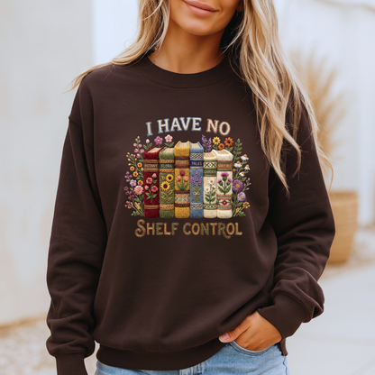 📚🌸 “No Shelf Control” Book Lover Floral Organic Cotton Sweatshirt✨