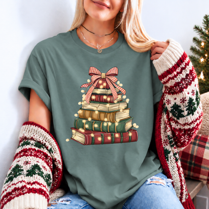 A Very Bookish Christmas 🎄📚| Organic Cotton Christmas T-Shirt