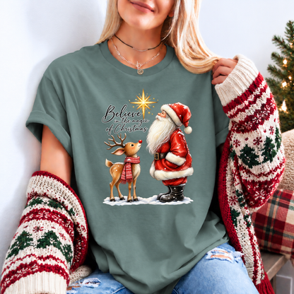 Believe in the Magic of Christmas 🎅🦌✨ Organic Cotton Christmas T-Shirt