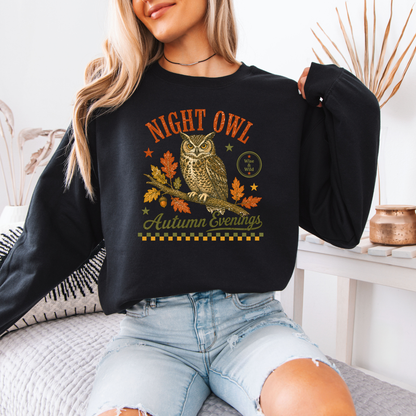 🦉 Night Owl Autumn Evenings Sweatshirt 🍂✨