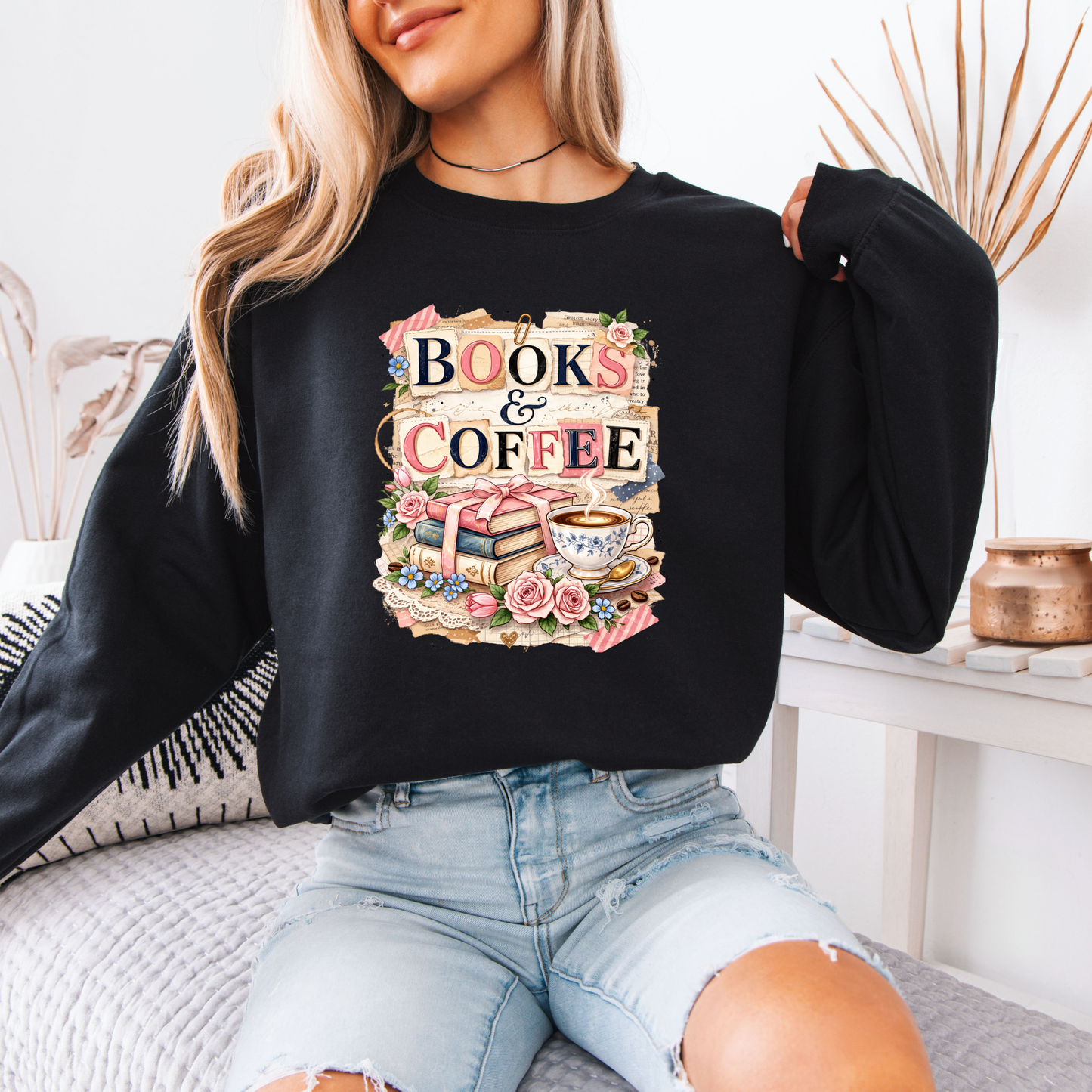 Books & Coffee Cozy Reader Sweatshirt 📚☕