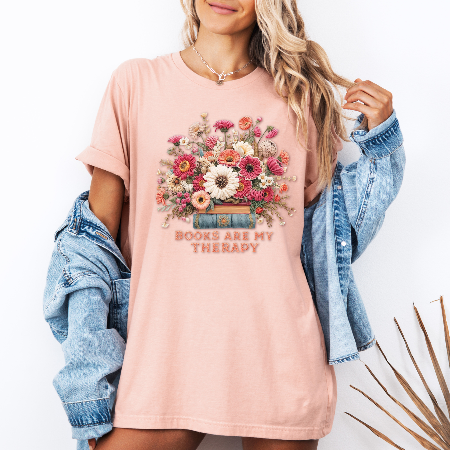 Books Are My Therapy📚🌸 t-shirt 100% Organic Cotton