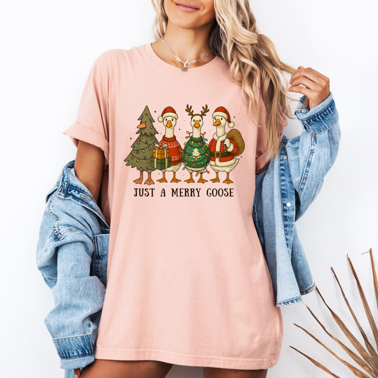 🪿🎄 Just a Merry Goose ✨  100% Organic Cotton T-Shirt