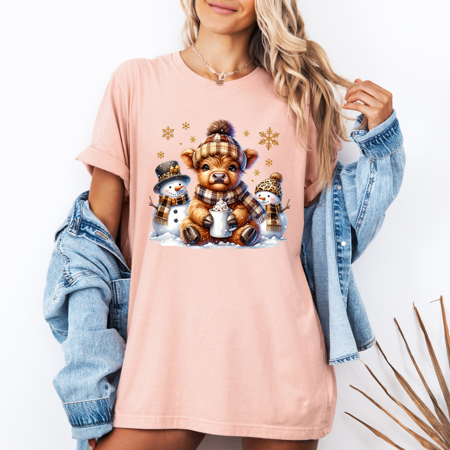 🐮🧣 Cozy Winter Cow 🎄 100% Organic Cotton T-Shirt