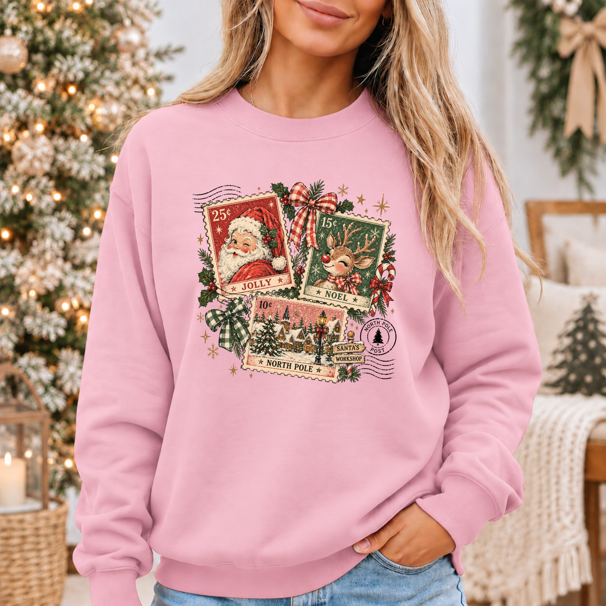 Vintage North Pole Post 🎅🏻🎄  Cosy Christmas Sweatshirt