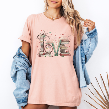 Literary Love Book Stack T-Shirt ✨