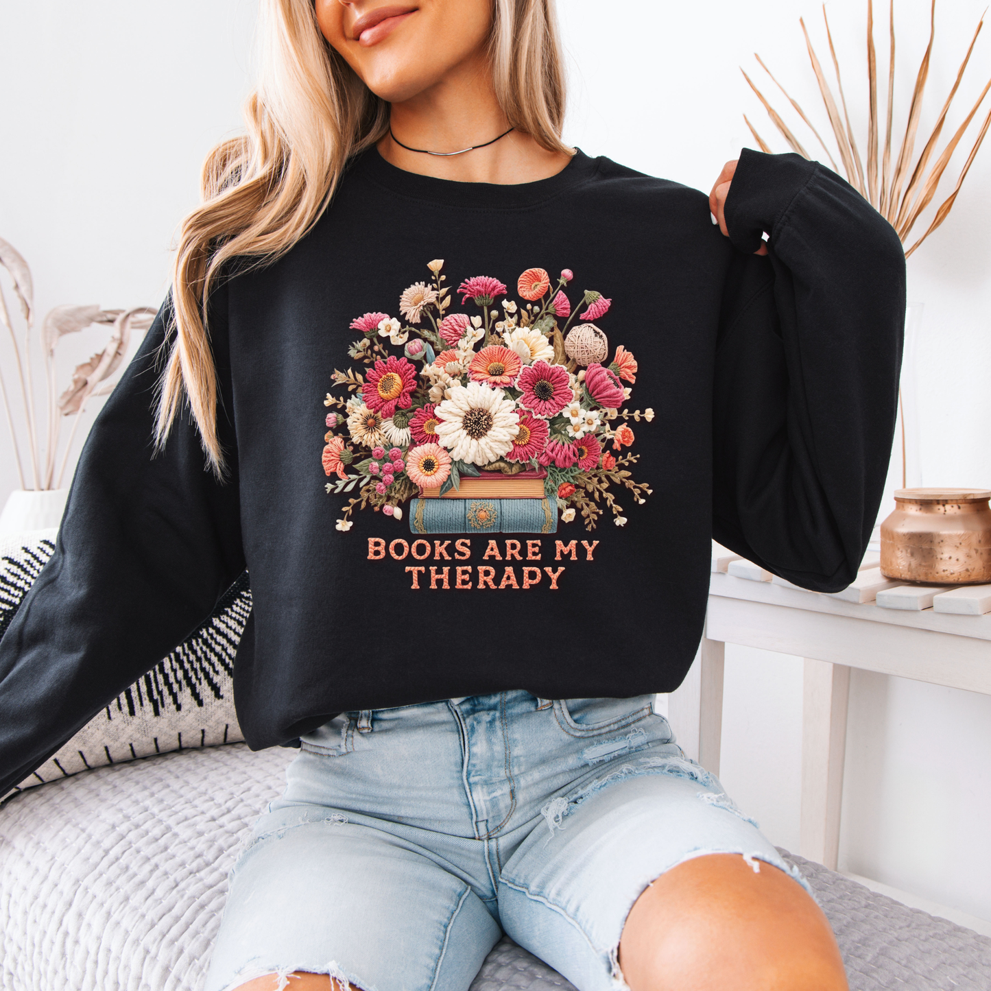Books Are My Therapy📚🌸 Sweatshirt