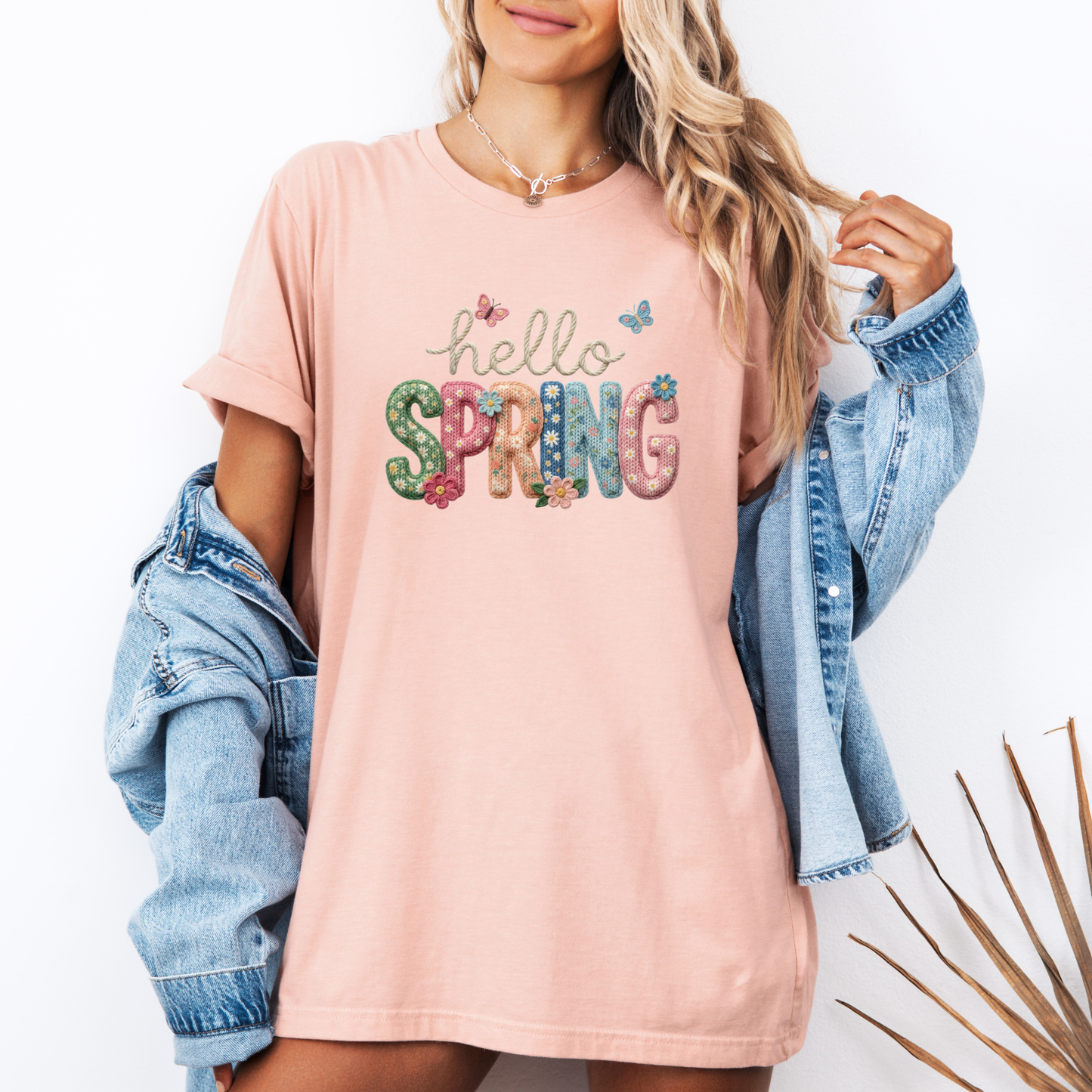 Hello Spring Floral Patch T-Shirt 🌸🦋