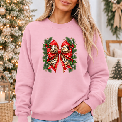 Wildly Merry Christmas Bow 🎀🎄✨  Cosy Christmas Sweatshirt