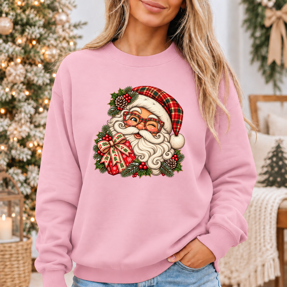 Santa's Merry Little Wink 🎅🎄✨ Cosy Christmas Sweatshirt
