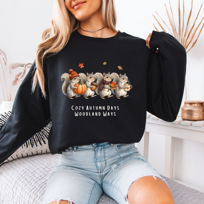 🐿️ Cozy Autumn Days Woodland Ways Sweatshirt 🍂🎃