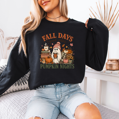 Fall Days & Pumpkin Nights Ghost Sweatshirt 👻🎃🍂