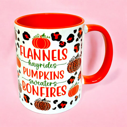 🍂 Flannels, Pumpkins & Bonfires 11oz Mug 🎃🔥