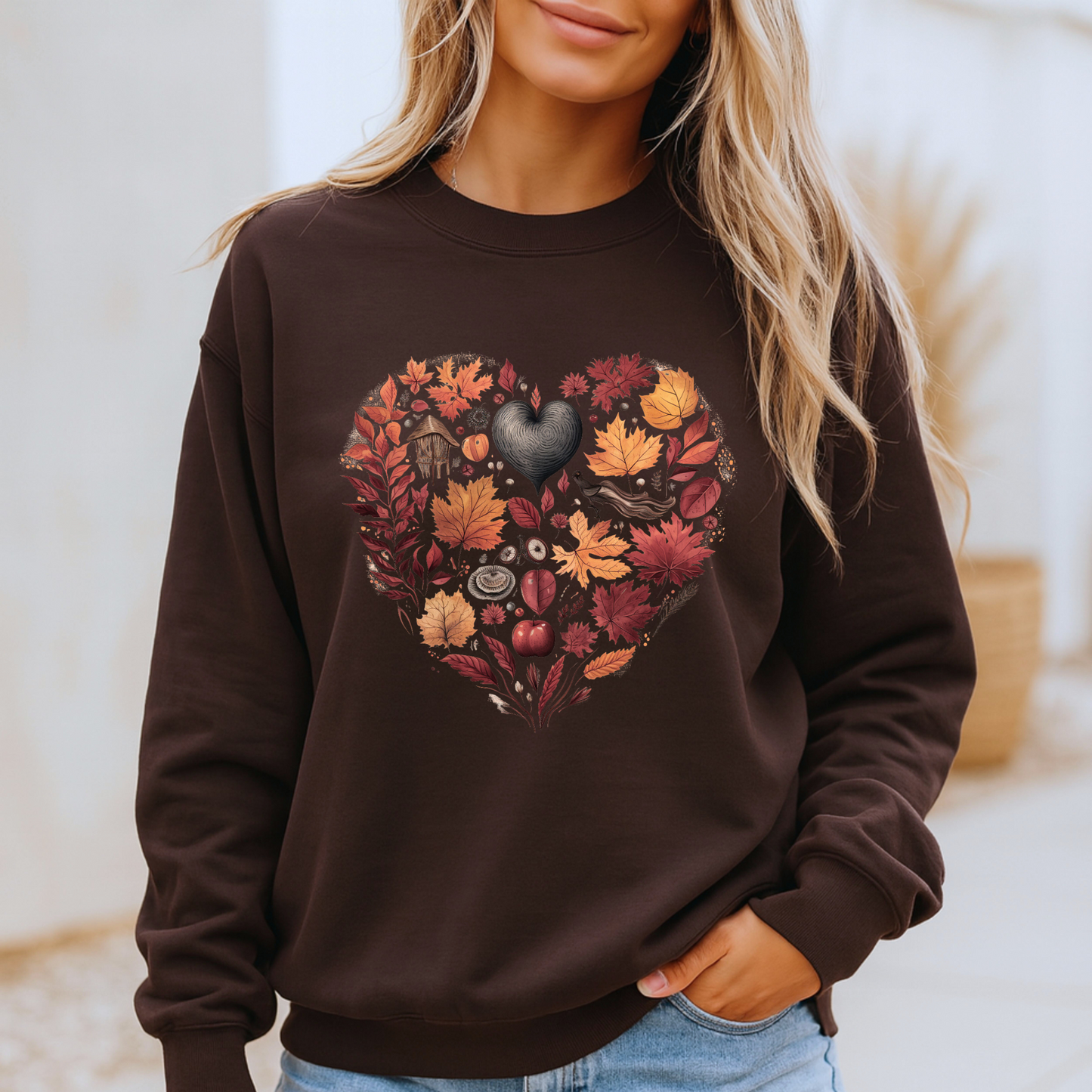 🍂❤️ Autumn Heart Cotton Sweatshirt