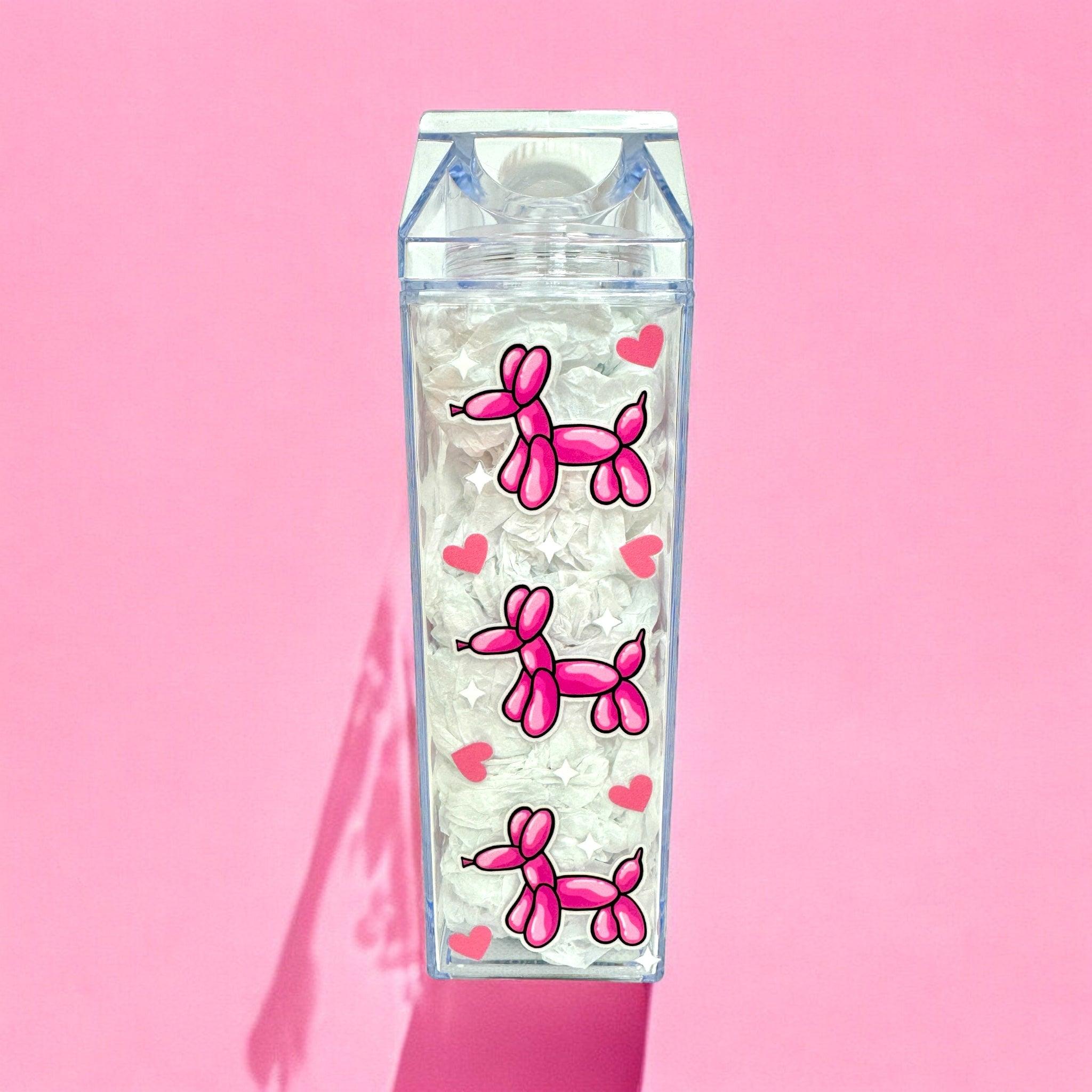 Balloon Dog Milk Carton Water Bottle 17oz