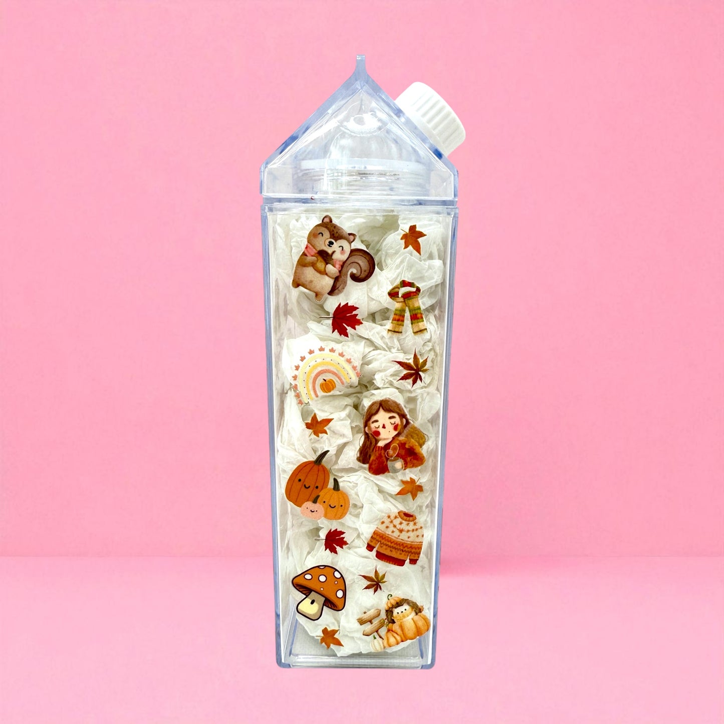 Autumn Vibes Milk Carton Bottle 17oz 🍁🎃🍂