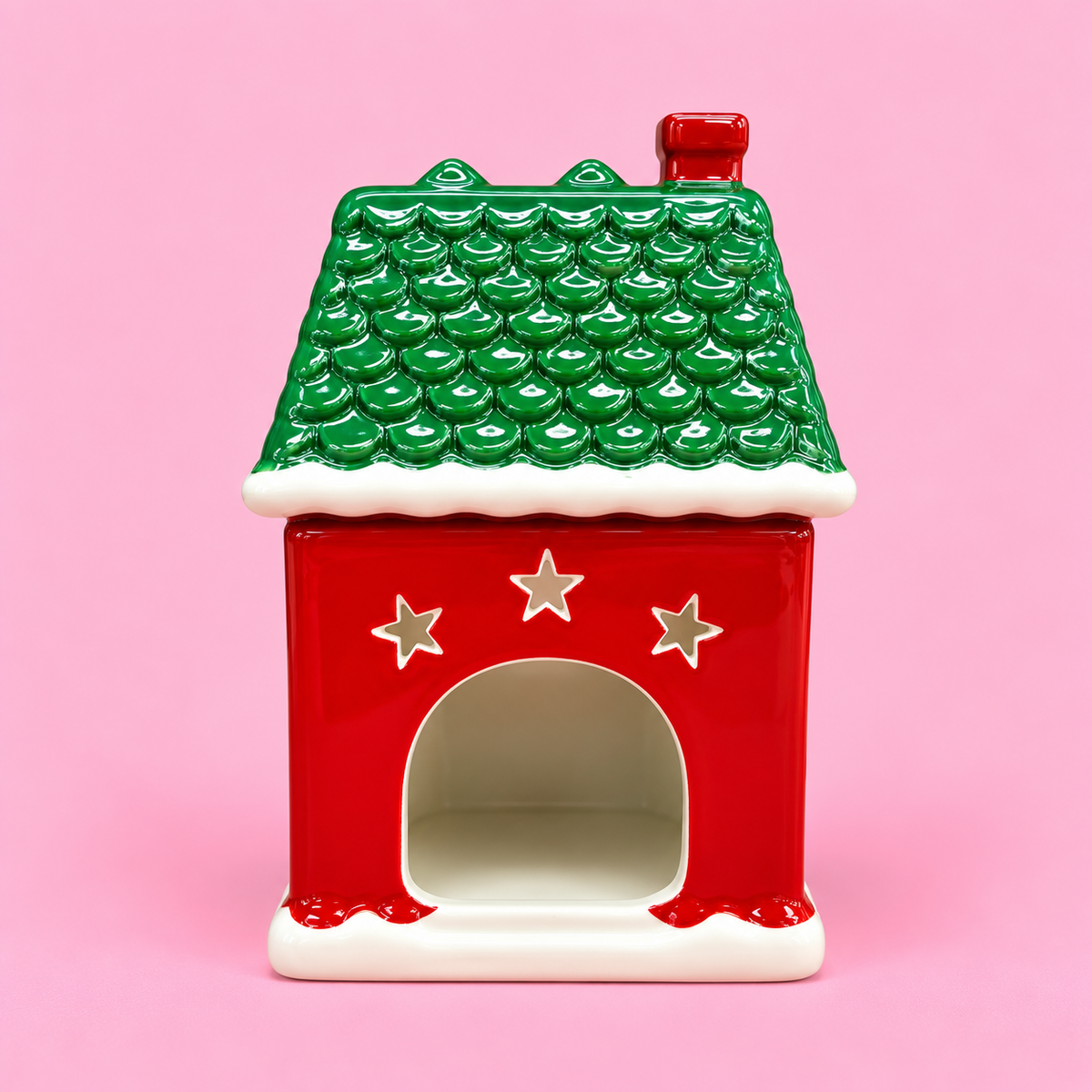 🎄🏠 Red Christmas House Ceramic Oil Burner ❤️✨