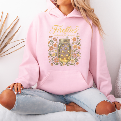 ✨🐞 Fireflies & Front Porch Nights Cozy Hoodie 🌙🌼💛