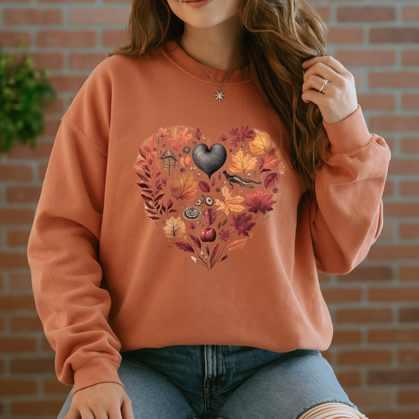 🍂❤️ Autumn Heart Cotton Sweatshirt