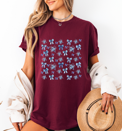 💙 Blue Ribbons & Florals Tee✨