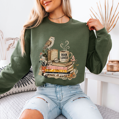 📚🦉Vintage Book Lover Sweatshirt ☕
