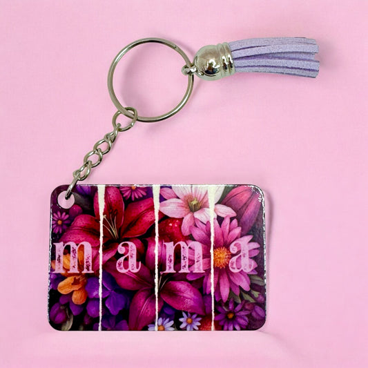 🌸✨ “Mama” Floral Keyring with Tassel ✨🌸