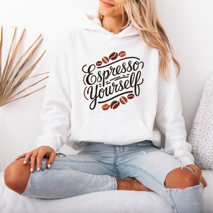 “Espresso Yourself ☕✨ | Cozy Coffee Lover Hoodie”