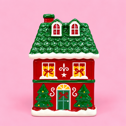 🎄🏠 Red Christmas House Ceramic Oil Burner ❤️✨