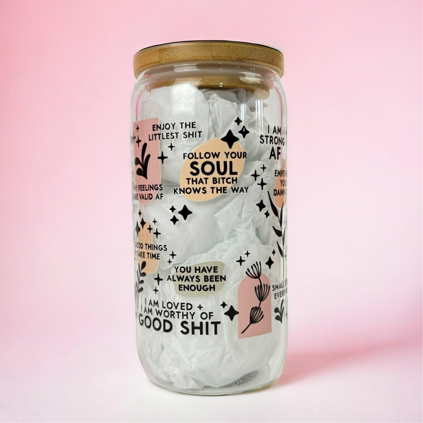 ‘Celebrate Every Damn Win’ 16oz (455ml) Iced Coffee Glass Cup