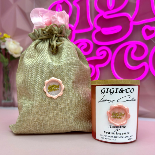 Jasmine & Frankincense Luxury Candle – A Floral & Woody Escape ✨