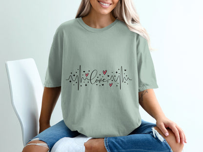Heartbeat of Love T-shirt 100% Organic Cotton