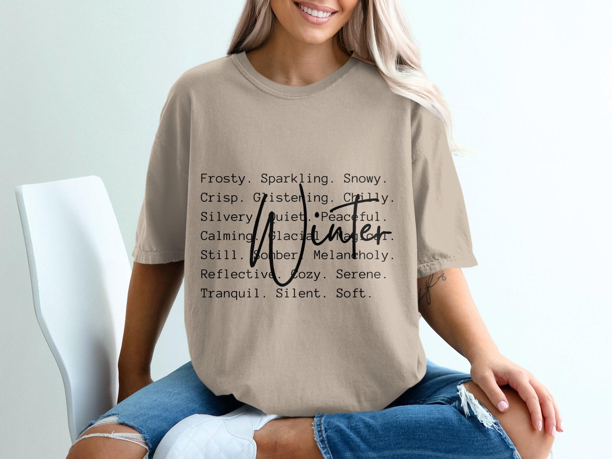 Winter Words T-shirt 100% Organic Cotton