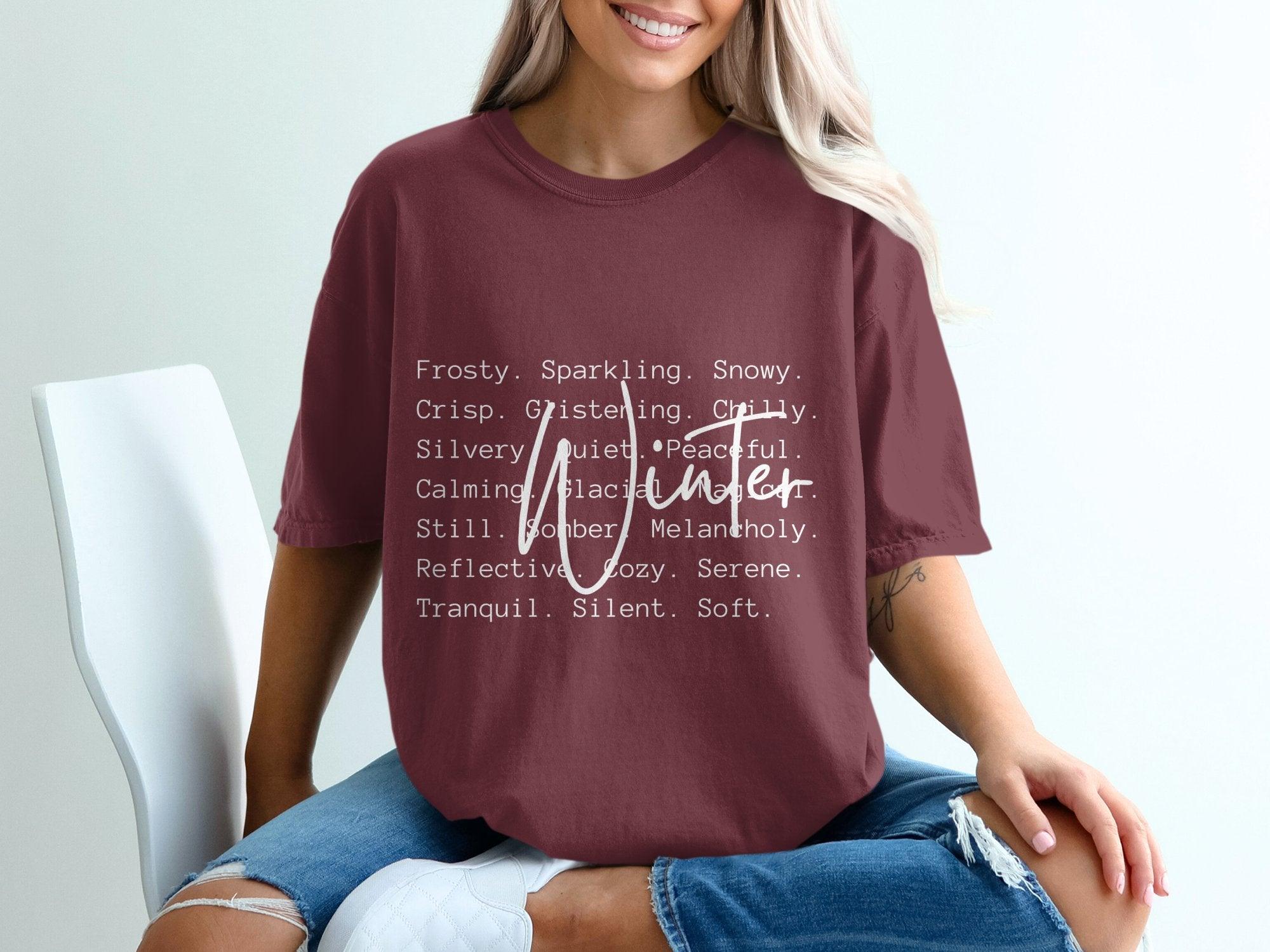 Winter Words white T-shirt 100% Organic Cotton