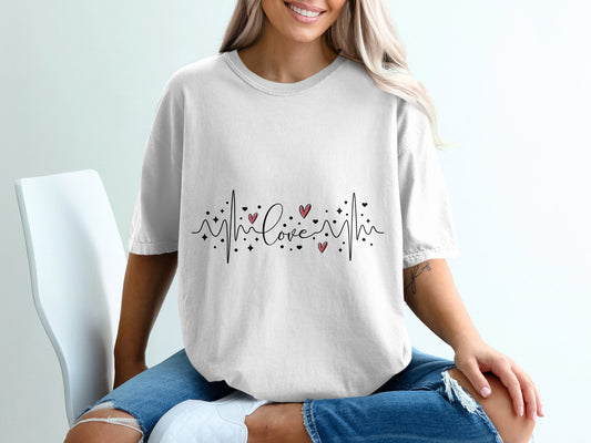 Heartbeat of Love T-shirt 100% Organic Cotton