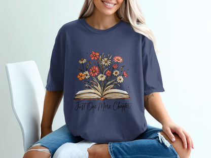 Floral Book Lover T-shirt 100% Organic Cotton
