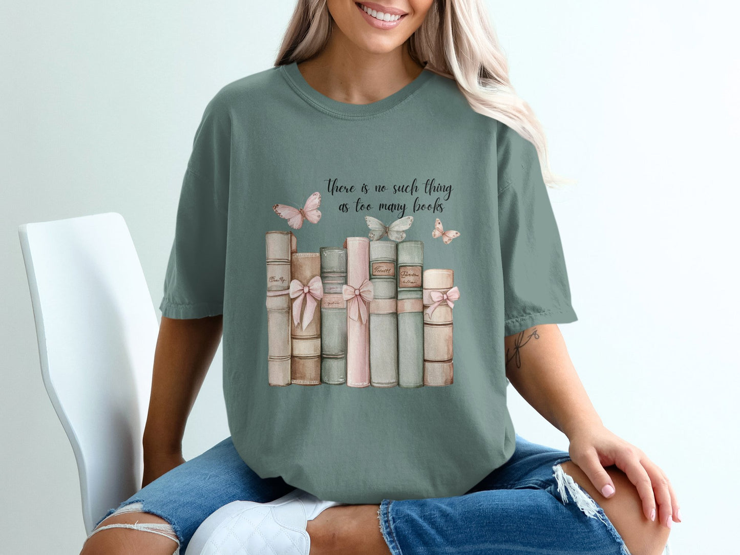 Butterfly Library T-shirt 100% Organic Cotton