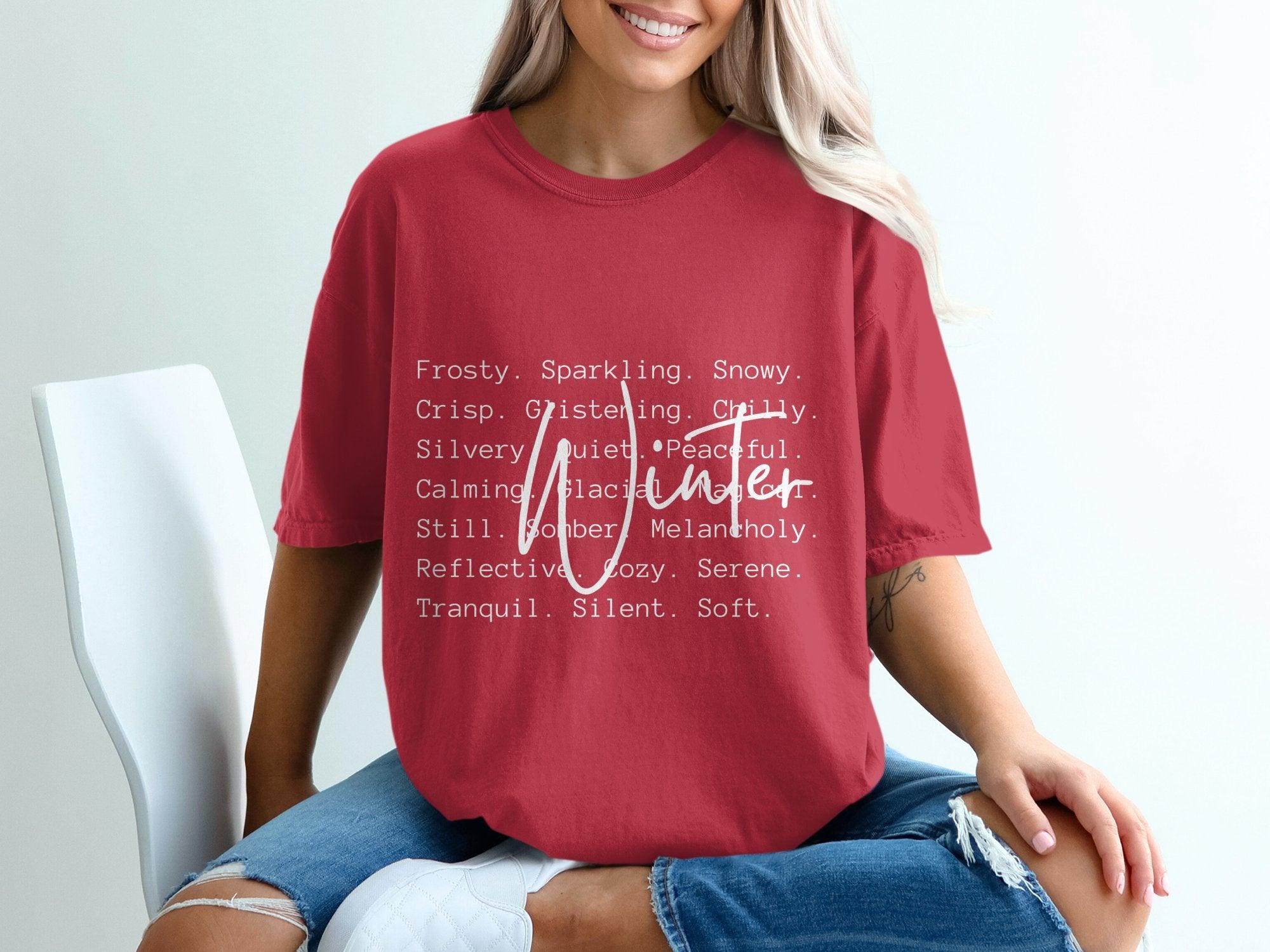 Winter Words white T-shirt 100% Organic Cotton