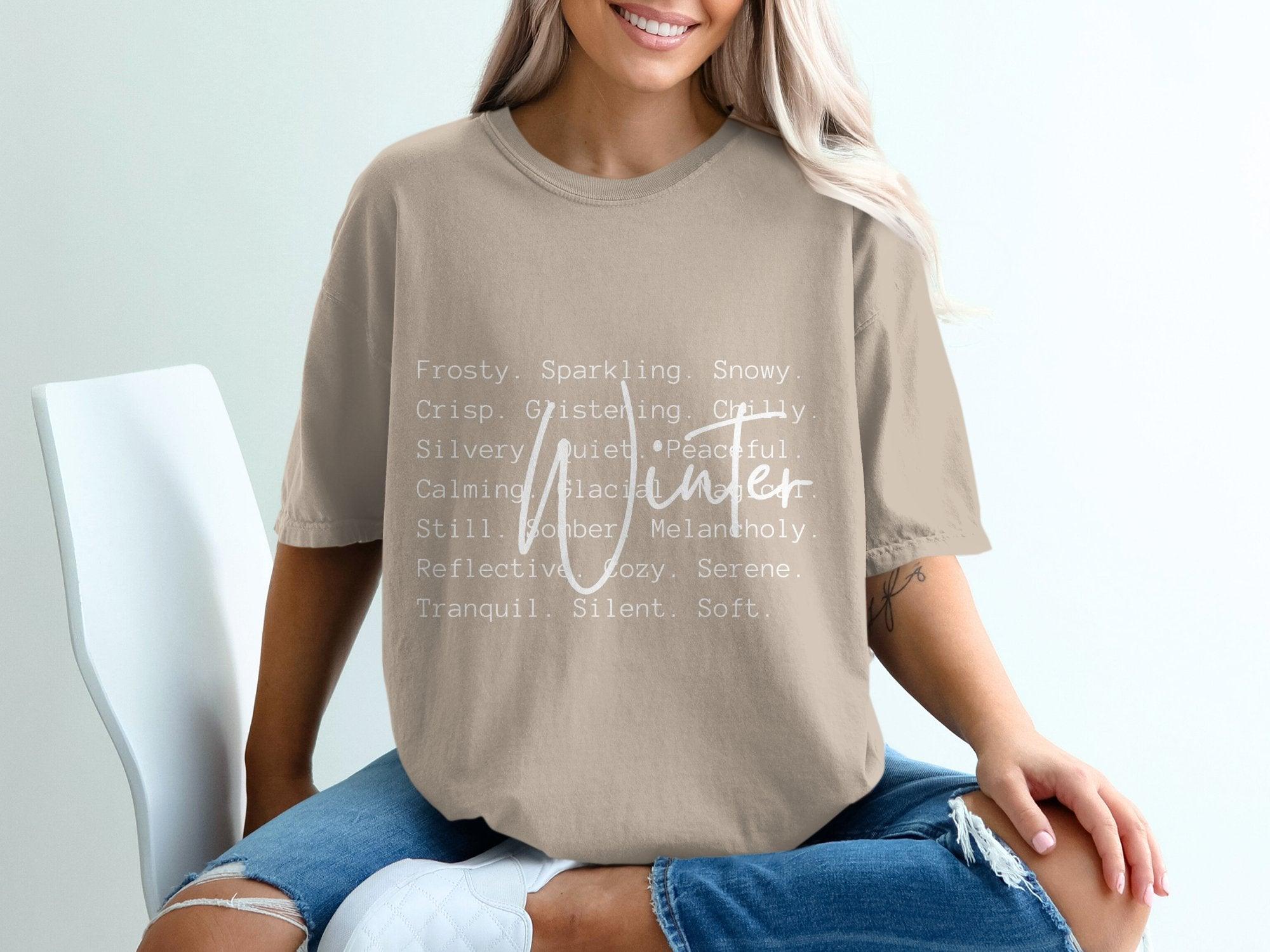 Winter Words white T-shirt 100% Organic Cotton