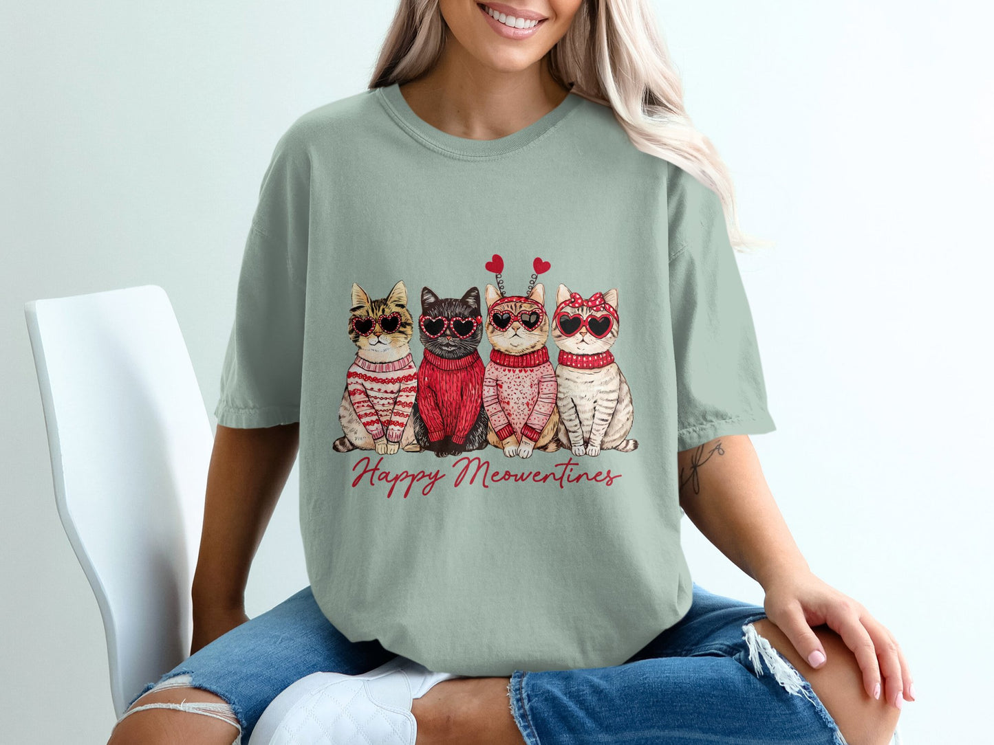 Purr-fect Meowentine 100% Organic Cotton