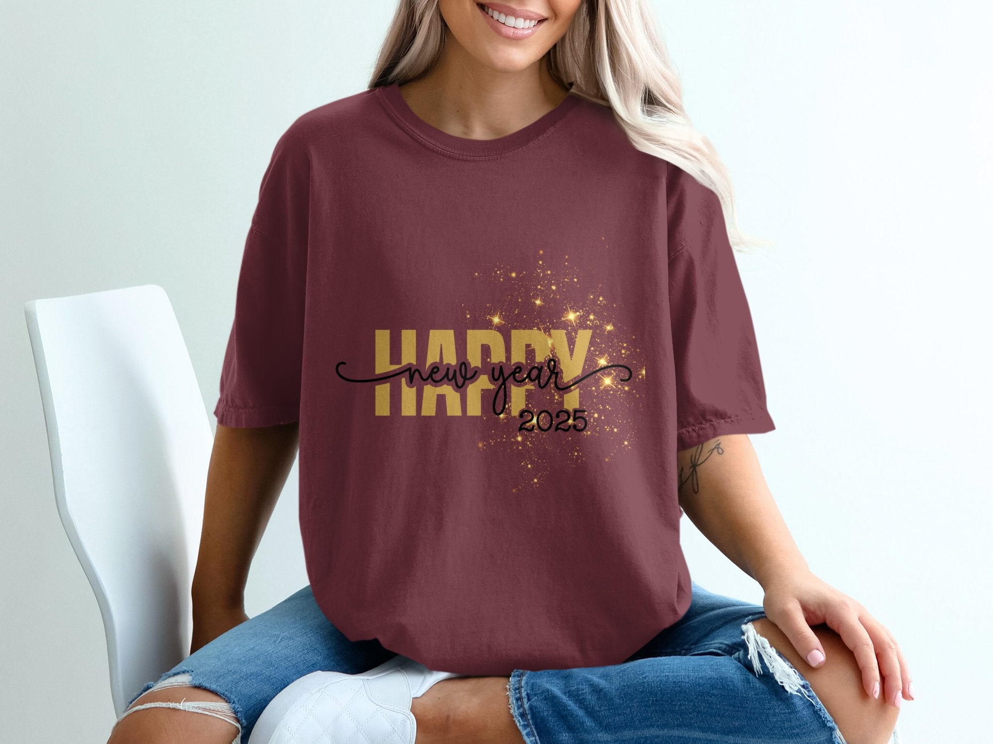 Happy 2025 T-shirt 100% Organic Cotton