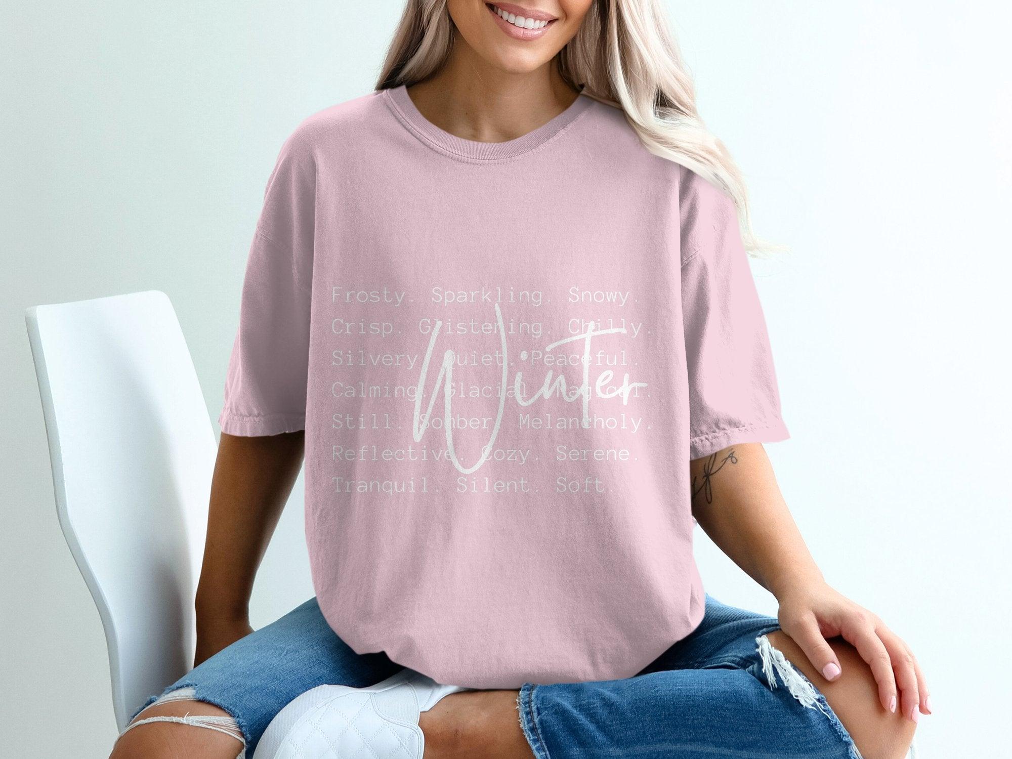 Winter Words white T-shirt 100% Organic Cotton