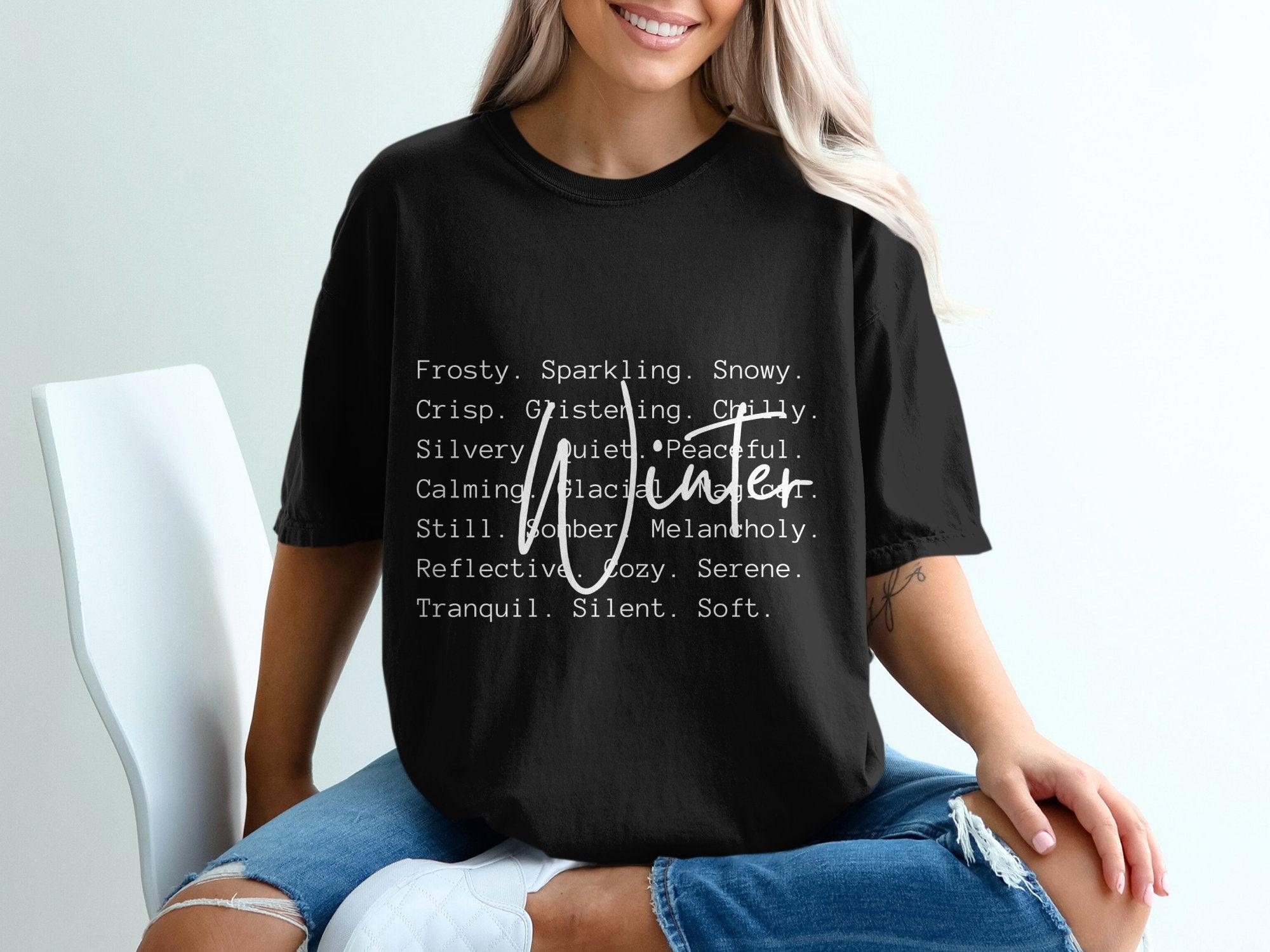 Winter Words white T-shirt 100% Organic Cotton