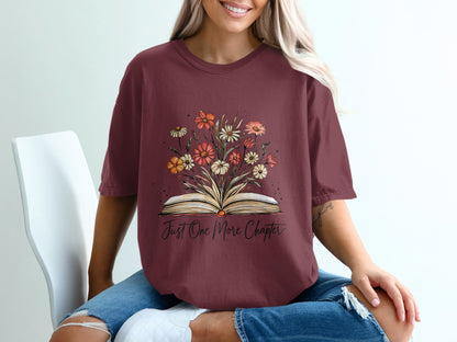 Floral Book Lover T-shirt 100% Organic Cotton