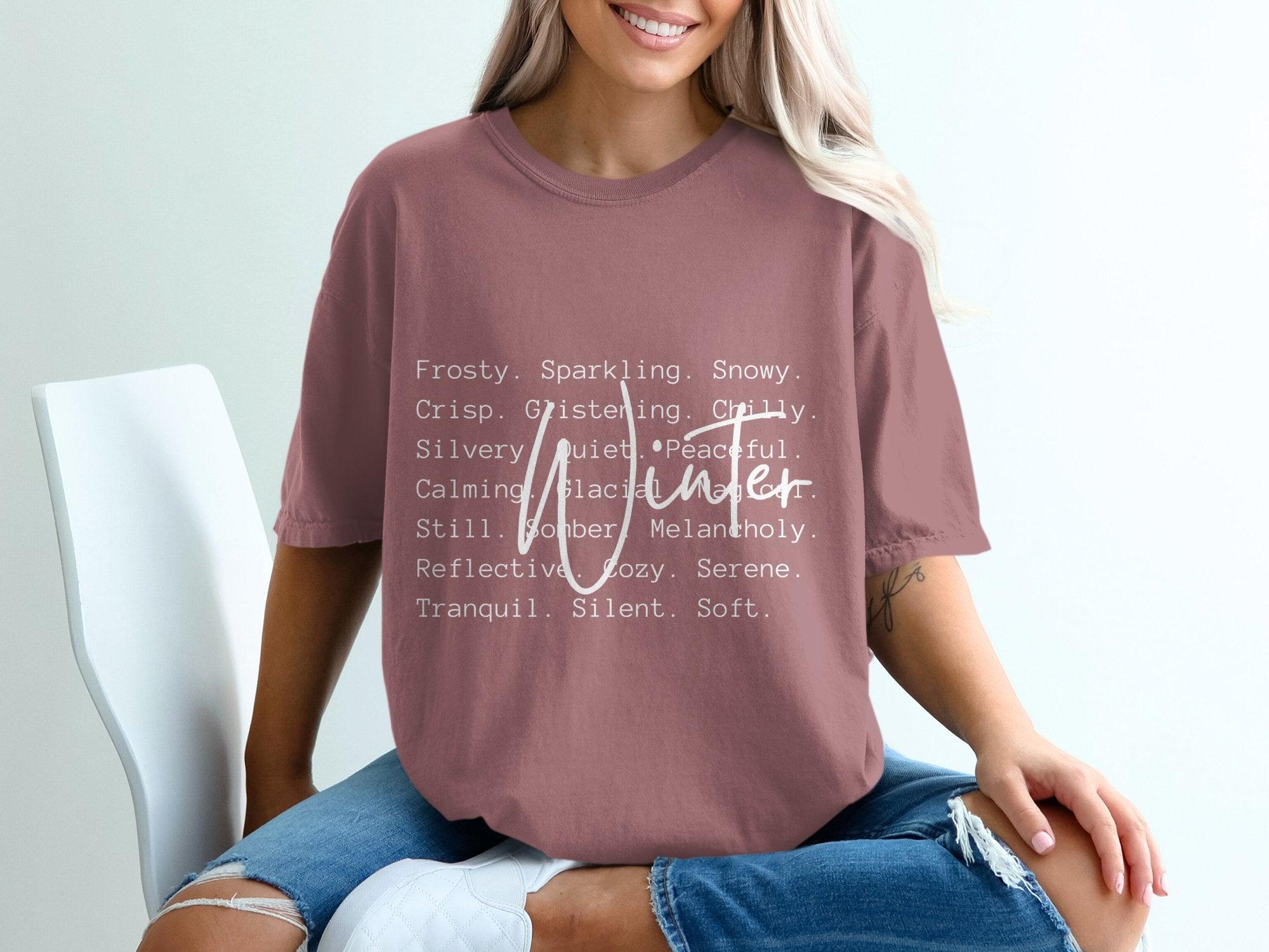 Winter Words white T-shirt 100% Organic Cotton