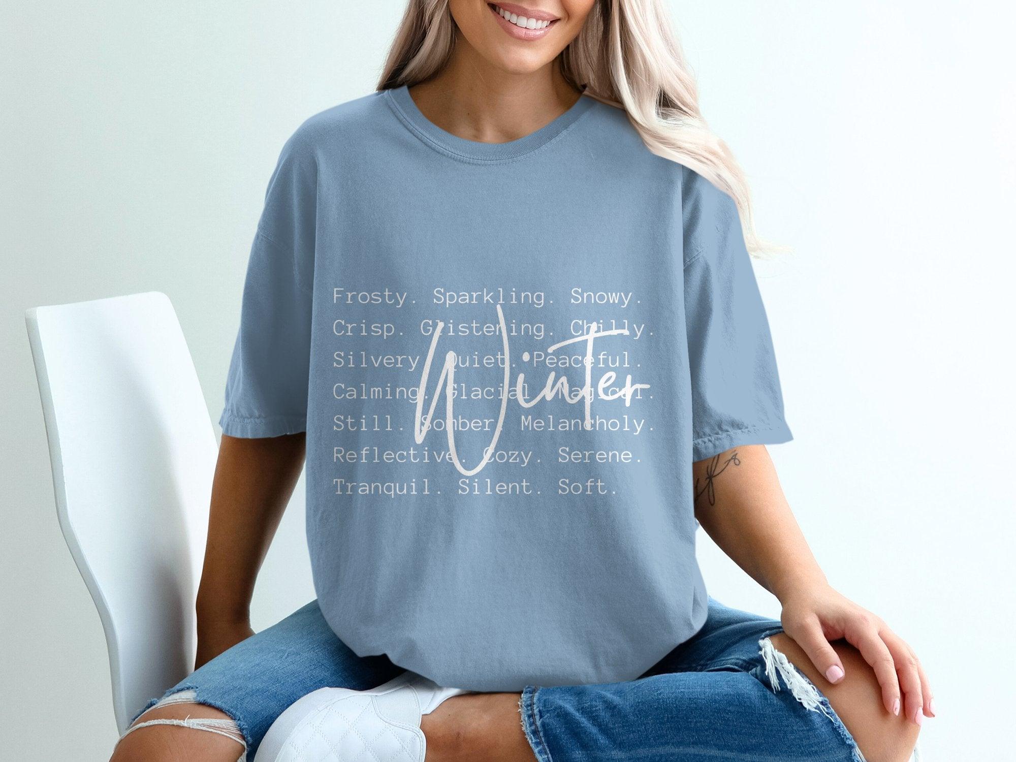 Winter Words white T-shirt 100% Organic Cotton