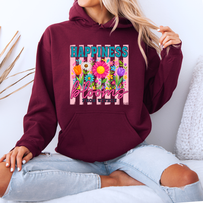 🌸✨ Happiness Blooms From Within Cozy Hoodie 🌼💖🌷