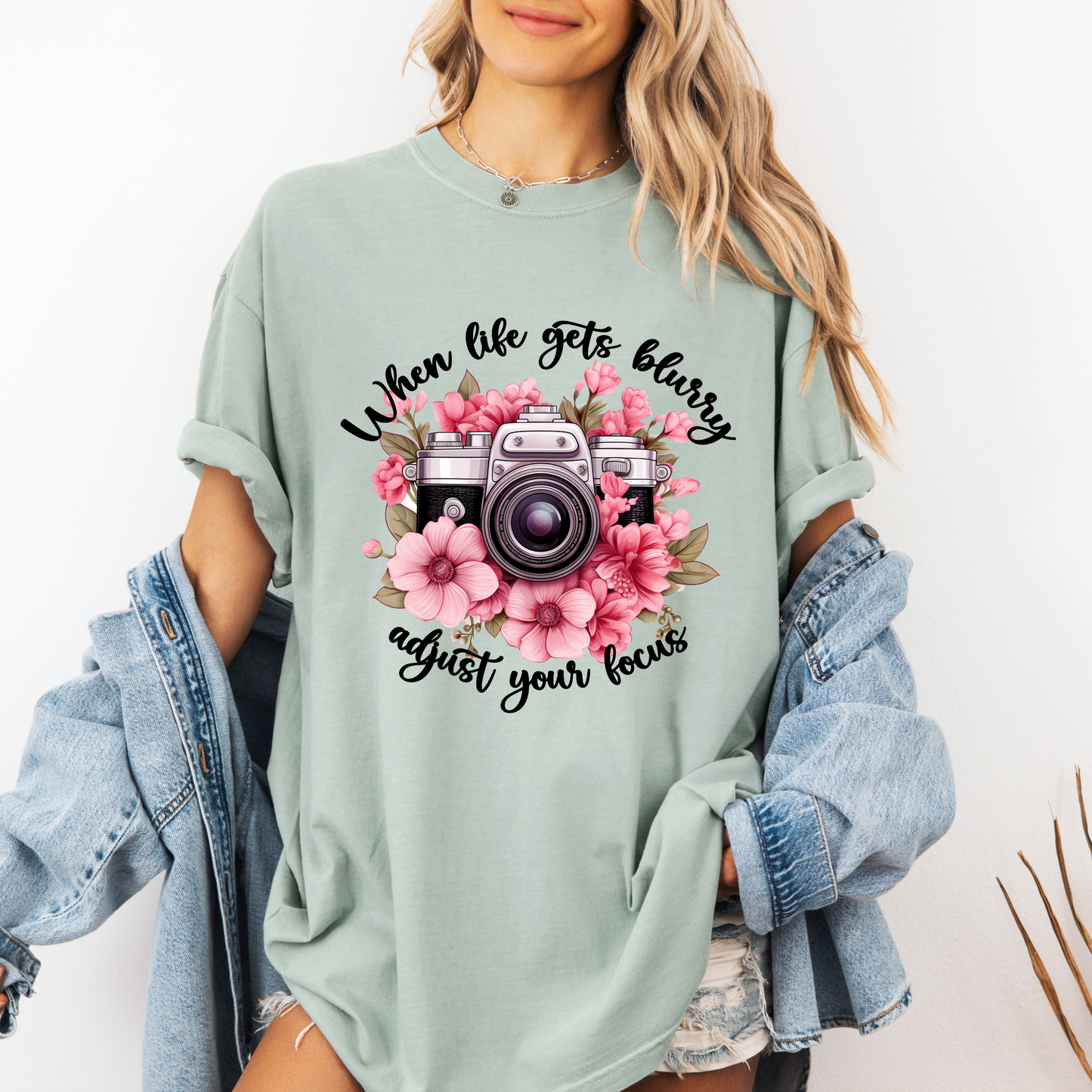 📸 Bloom & Focus Tee 🌸 | Inspirational Camera Quote Shirt