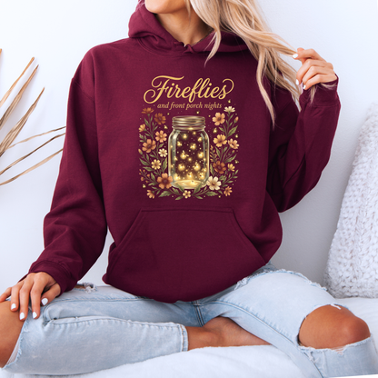 ✨🐞 Fireflies & Front Porch Nights Cozy Hoodie 🌙🌼💛