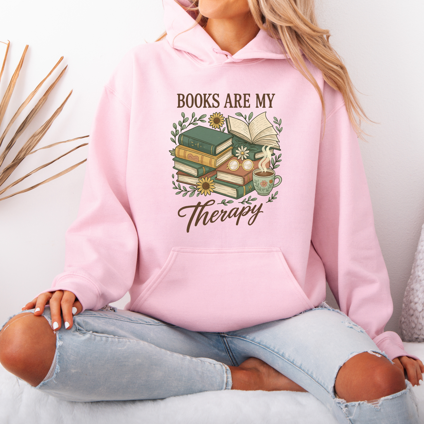 📚☕ Books Are My Therapy Luxuriously Thick Hoodie✨